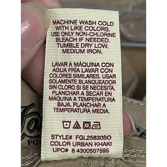 Faded Glory Capri Pants Womens 14 Khaki Cargo Stretch Pockets Zip Fly Casual - Picture 11 of 12